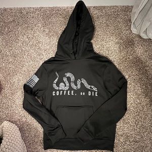 Nine line apparel black sweatshirt with coozie holder in the front pocket. New